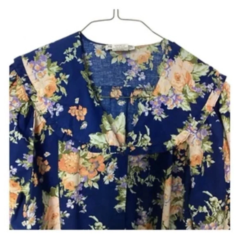 MODELS COAT House Dress Womens 3X Cotton Robe Muumuu Kaftan Pockets Pearl Snaps - Picture 7 of 10